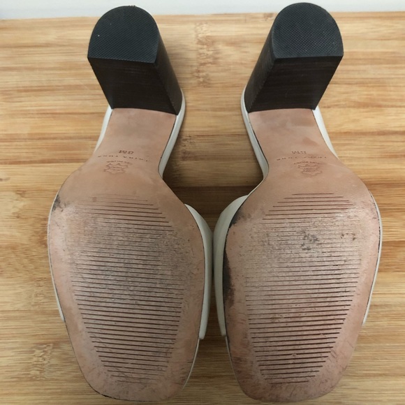 Trina Turk Open Toe Leather Asymmetrical Heeled Mule - Picture 9 of 11